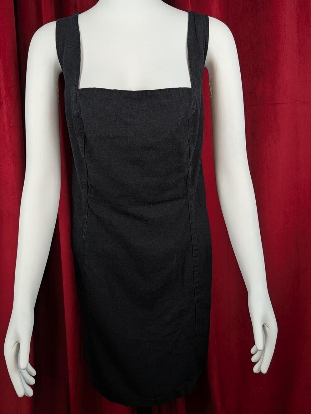 Old Navy Black Sleeveless Linen-Blend Mini Dress